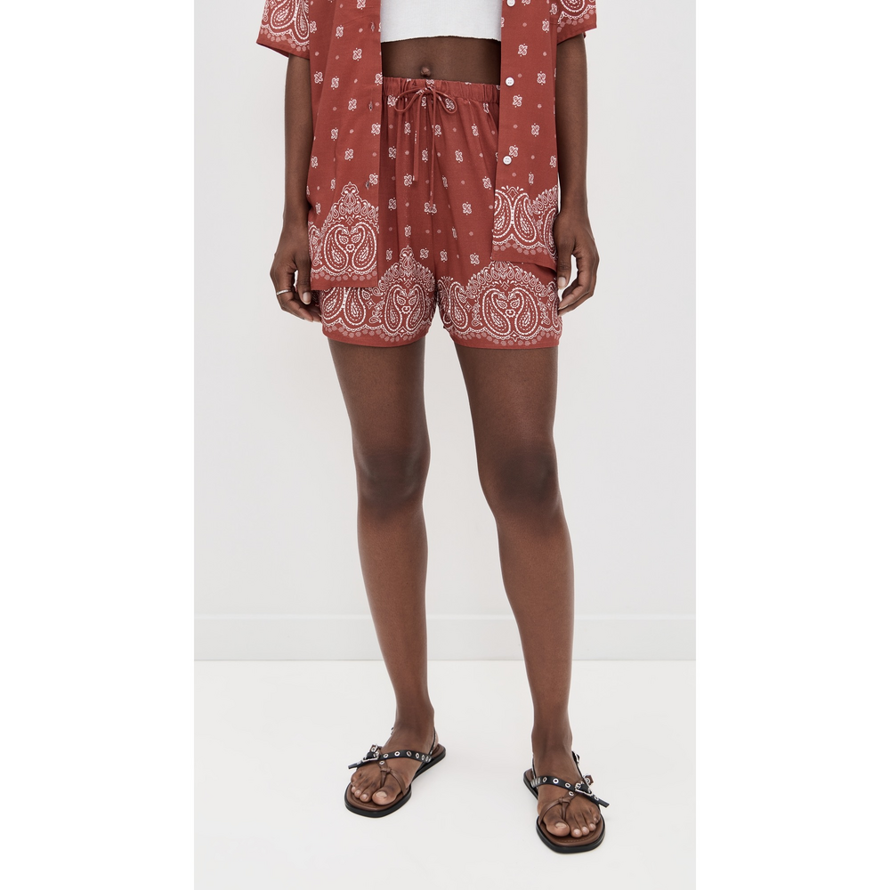 WAYF Breeze Drawstring Shorts in Orange - Picture 1 of 2